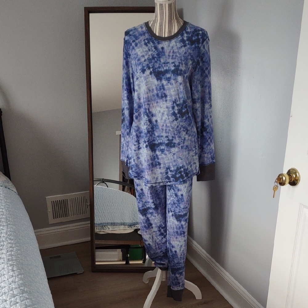 Cuddl Duds Tie Dye Thermal Set Ladies Size L/XL